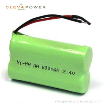 AA 600mAh 2.4V rechargeable nimh battery pack